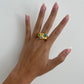 Chunky Gemstone Ring, statement ring irregular chunky, hammered textured gold ring, large gold ring, eccentric ring, unique ring, thick ring