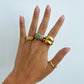 Gold Blue Gemstone Ring, chunky gold ring, statement rings gold, thick agate ring, gold filled ring, chunky gold band agate, minimalist ring