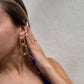 Chunky gold earrings, dangle earrings gold boho, chunky gold hammered vintage earrings, dangle drop gold earrings, statement earrings large