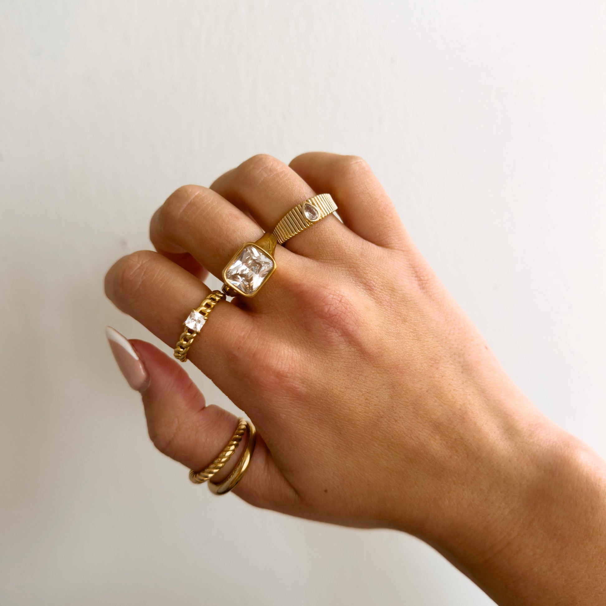 Braided Stack Ring, layered gold statement ring, gold filled ring, rings for women, braid twist ring, stackable rings, ring set ring stack